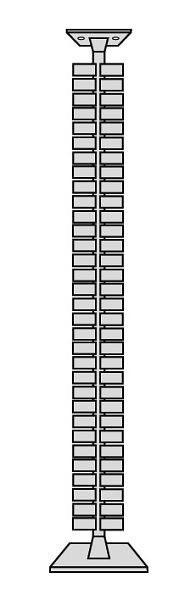 Guía de cable vertical Kerkmann, se puede acortar según sea necesario, forma 4, H 1250 mm, plata, 11300014