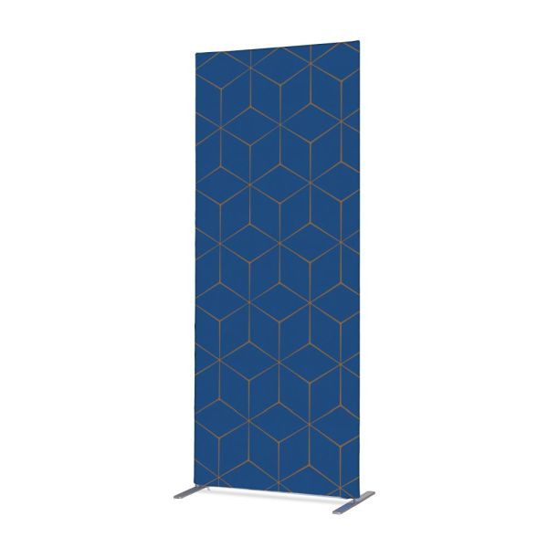 Showdown Displays Separador de Ambientes Textil Decoración 85-200 Hexágono Azul-Marrón, ZBSLIM085-200-DSI14