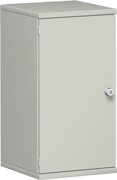Armario de puerta batiente geramöbel 1 balda decorativa, con cerradura, cerradura a la derecha, 400x425x768, gris claro/gris claro, N-10DR204-LL