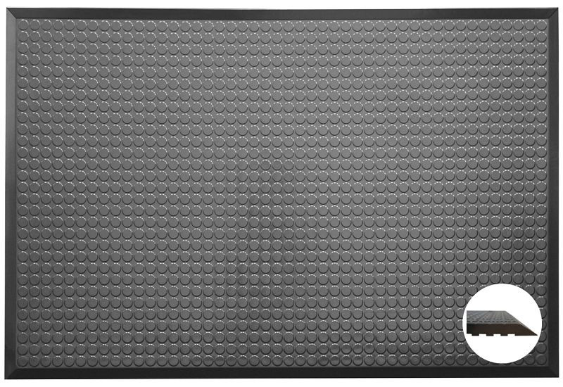 Ergomat Infinity Deluxe Black ESD sala blanca + alfombra antifatiga, largo 60 cm, ancho 60 cm, IND6060-BK-ESD