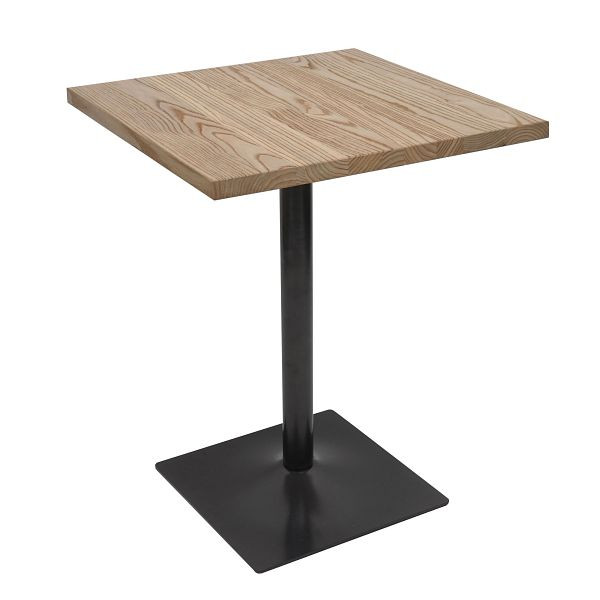 Mendler bistro table HWC-H10, mesa de bar mesa de bar, gastronomía industrial madera de olmo 76x60x60cm, marrón claro, 96985