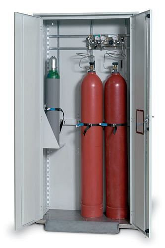 Portabotellas DENIOS para armario de botellas de gas comprimido LG, regulable en altura, 117-059