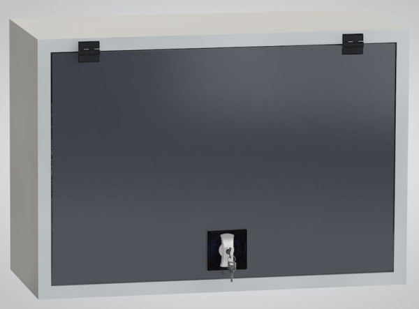 Armario de pared KLW - 400 x 725 x 350 mm Al x An x Pr, con puerta abatible con cerradura y 1 estante galvanizado, SFN-GI0400KO-0001XRH