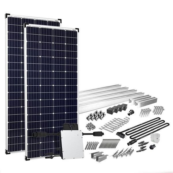 Offgridtec Solar-Direct 400W HM-400 paquete de montaje de central eléctrica para balcón Biber Schwanz Wieland caja de conexión 10m, 4-01-015335-006