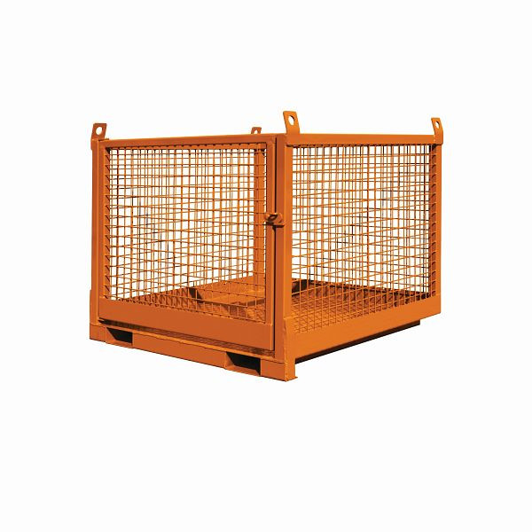 Caja de carga industrial Eichinger para carretillas elevadoras y grúas, LxAnxAl 1280x1260x1100 mm, 1500 kg, naranja puro, 10580100000000