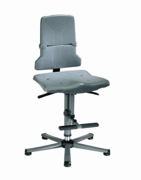 silla de trabajo giratoria bimos Sintec, asiento y respaldo de plástico, deslizadores, ayuda para trepar, 9801-1000