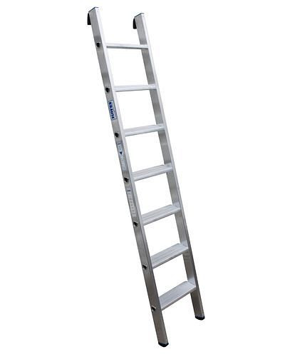 Escalera de peldaños apoyada DENIOS de aluminio de 7 peldaños, 156-911