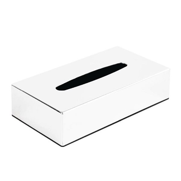 Caja de pañuelos Bolero rectangular cromo, CF121