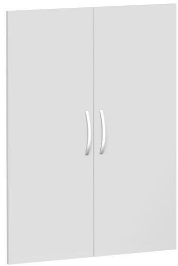 Juego de puertas batientes geramöbel para un ancho de armario de 800 mm, incluye amortiguador de puerta, sin cerradura, 3 alturas de archivo, gris claro, S-383700-L