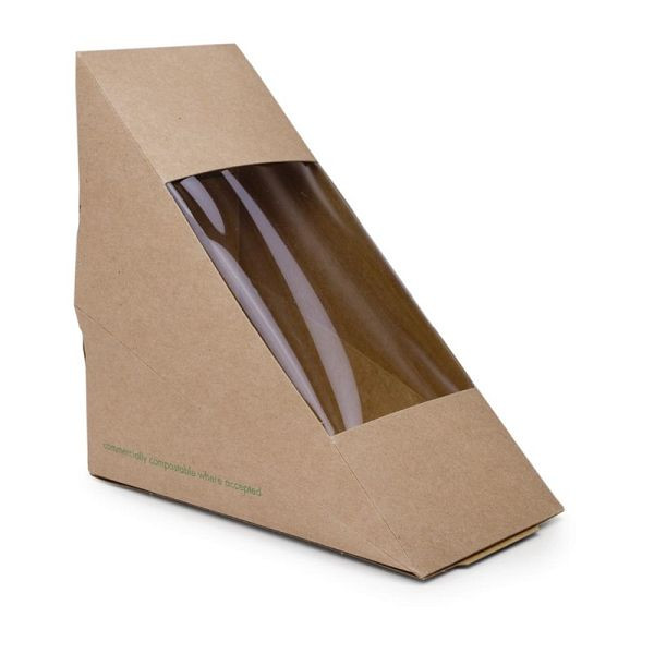 Cajas de cartón compostables Vegware para esquinas tipo sándwich, PU: 500 piezas, DW624