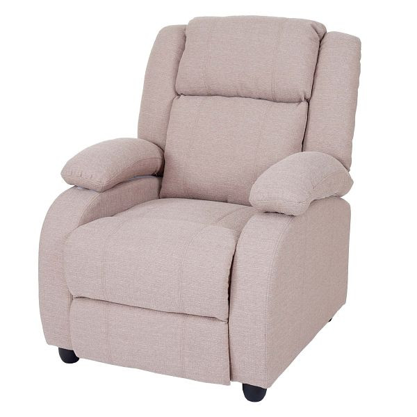 Silla TV Mendler Lincoln, sillón reclinable, tela/textil, gris crema, 55086