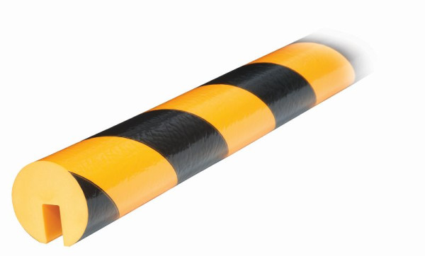 Protección de cantos Knuffi, perfil de advertencia y protección tipo B, amarillo/negro, 1 metro, PB-10011