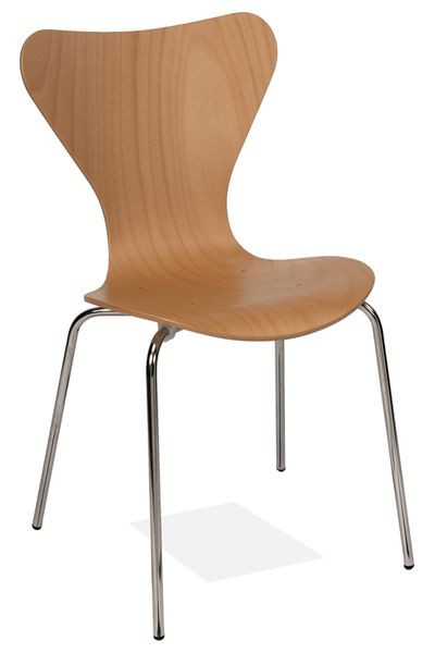 Kaiser-Sitzmöbel Elegante silla apilable KS16-N4, laca natural, PU: 6 piezas, KS16-N4