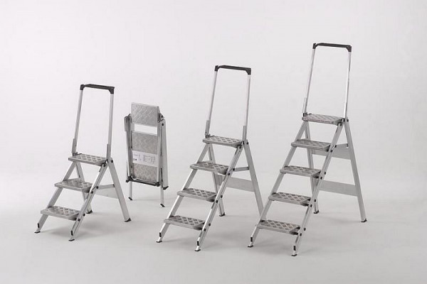 Escalera de seguridad compacta Little Jumbo WAKÜ con peldaños de aluminio quinteto, 320 C