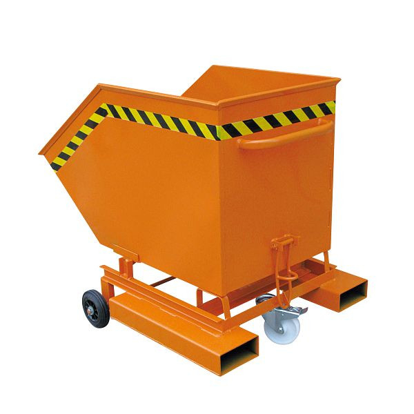 Furgoneta industrial Eichinger con ruedas y bolsillos de acceso, 300 kg, 200 litros, naranja puro, 20410200000000