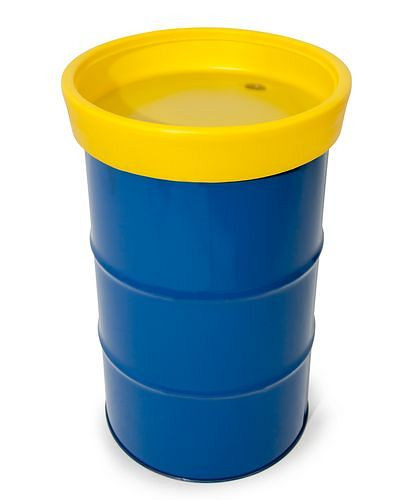 Embudo de barril DENIOS GP 2 de polietileno (PE), con tamiz, amarillo, 240-013