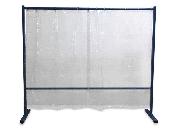 ELMAG Muro protector para soldadura, 1 pieza, con cortina de lámina, transparente, DIN S0, ancho: 2,1m, altura: 1,83m, distancia al suelo: 165 mm, 57255