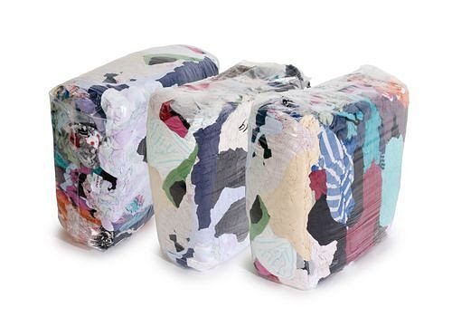 Trapos de limpieza de punto TB de DENIOS, hechos de telas de algodón de colores claros, 3 cubos de presión de 10 kg cada uno, UE: 3 piezas, 158-019