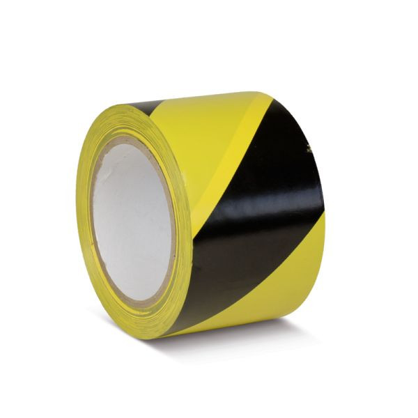 Cinta de marcado de suelo Mehlhose estándar negro/amarillo 75 mm x 33 m, KMSW07533