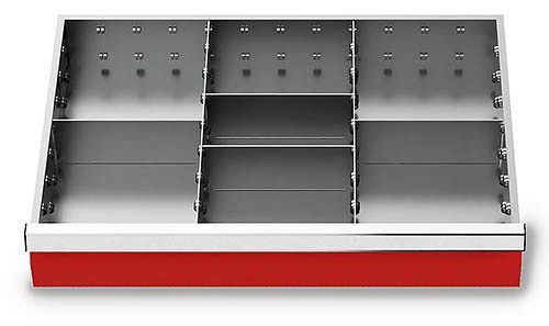 Bedrunka+Hirth Juego de separadores metálicos de 6 piezas, R 24-16, altura de panel 75 mm, dimensiones en mm (AnxPrxAl): 600 x 400 x 75, 168-145-75