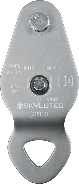 Rodillo deflector Skylotec con pernos de amarre Enter Roll B, aluminio, ovalado, 24 kN, H-073