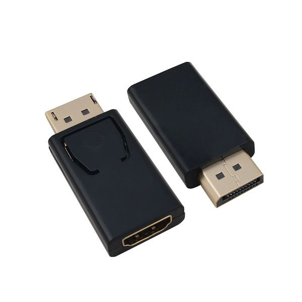 Adaptador Helos chapado en oro, enchufe DisplayPort/toma HDMI, negro, 288466