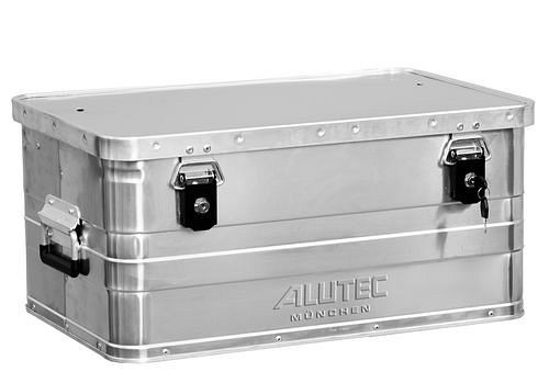 Caja de aluminio DENIOS clásica, sin esquinas de apilamiento, volumen de 48 litros, 254-861
