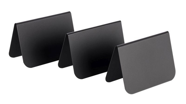 Soporte de mesa APS, 7,5 x 3,5 cm, altura: 5 cm, PVC, negro, esquinas redondeadas, paquete de 10 unidades, 00011