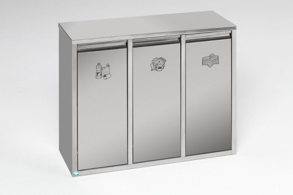 Sistema de clasificación de material reciclable VAR 36 litros acero inoxidable como mueble de suelo o de pared, 21240