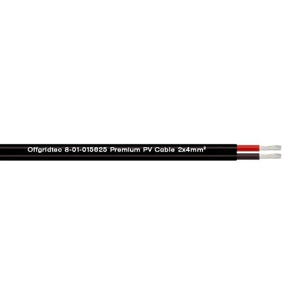 Cable solar Offgridtec 2x4mm² PV1-F Cable solar bifilar de 4mm² negro, 8-01-016005