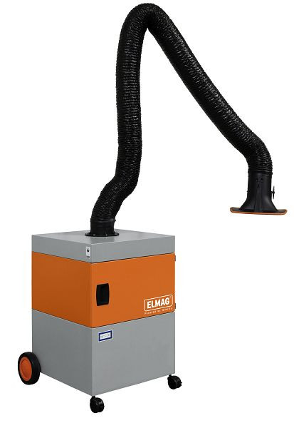 Sistema de aspiración ELMAG, móvil, Profi-Master, brazo de aspiración Ø 150 mm/2 m en versión de manguera, longitud de aspiración con brazo máx.1100 m³/h 1,1 kW 3x400 V, 58602