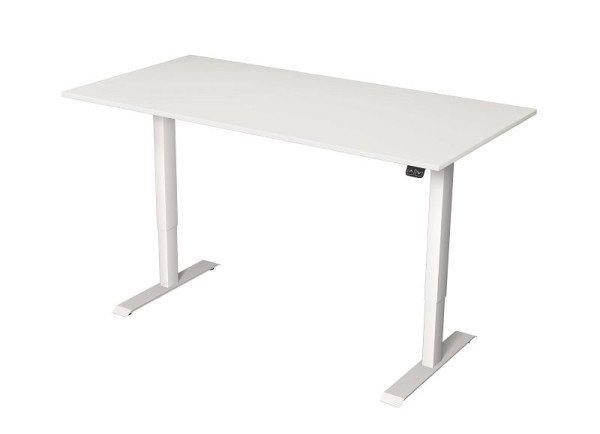Mesa para sentarse y pararse Kerkmann An 1600 x P 800 mm, altura ajustable eléctricamente de 720 a 1200 mm, blanco, 10360010