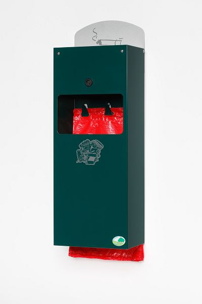 Dispensador de bolsas para excrementos de perros VAR con cenicero DS 4, verde musgo, 21193