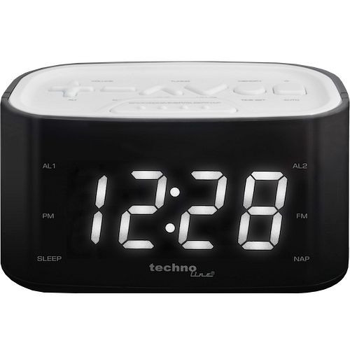 Reloj despertador de cuarzo Technoline blanco, dimensiones: 140 x 88 x 70 mm, WT 465 blanco