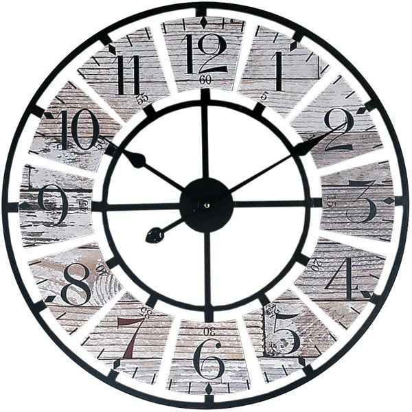 Reloj de pared Technoline de cuarzo, material MDF, metal, dimensiones: Ø 58 cm, WT 1611