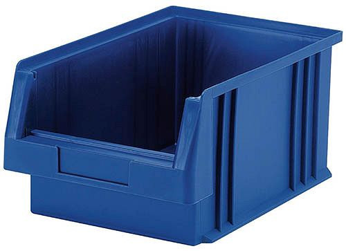 Bedrunka+Hirth Caja de almacenamiento de plástico, azul, dimensiones en mm (AnxPrxAl): 164 x 105 x 75, 25 unidades, 018500222