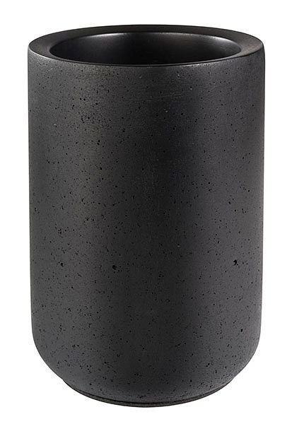 Enfriador de botellas APS -ELEMENT BLACK-, Ø exterior 12 cm, altura: 19 cm, hormigón, negro, Ø interior 10 cm, para botellas de 0,7 - 1,5 litros, 36099