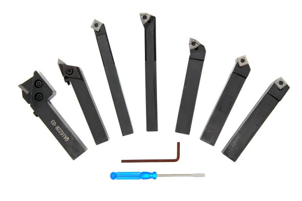 ELMAG Juego de herramientas para tornear plaquitas intercambiables, 7 piezas, 16 x 16 mm, 88067