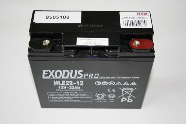 Batería ELMAG de 12 voltios 'EXODUS' para START TRUCK 5000/2500 (2200/4400) (2x) y START BOOSTER 2500 (2200) (1x), 9505188