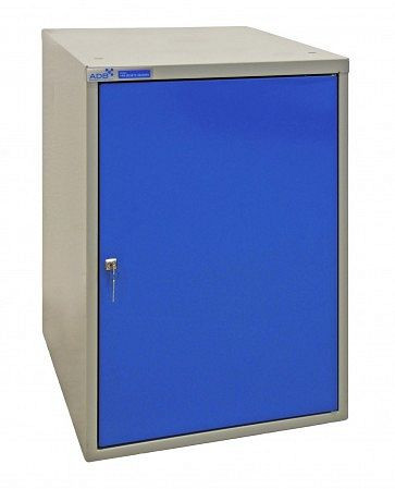 Armario de chapa de acero ADB, con un estante, color de la carrocería: gris, RAL 7035, color de la puerta: azul, RAL 5012, dimensiones Al x An x Pr: 800x530x700 mm, 40940