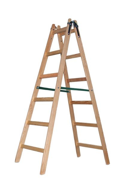 VaGo-Tools escalera de madera escalera escalera de tijera 2 x 6 peldaños escalera plegable de dos lados, HL-206_jv
