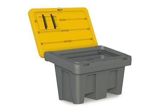 Contenedor de arena DENIOS tipo GB 150, de polietileno (PE), volumen de 150 litros, tapa amarilla, 241-875