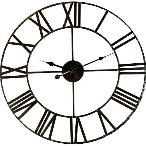 Reloj de pared de cuarzo Technoline negro, metal, dimensiones: Ø 60 cm, 306874