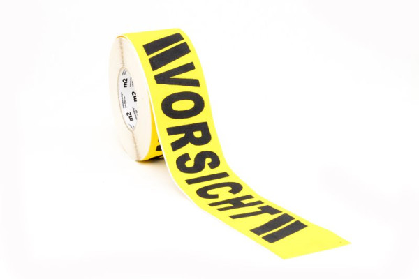 cubierta antideslizante m2 marca de advertencia negro/amarillo con texto &quot;Precaución&quot; rollo 75 mm x 18,3 m, M15R075183