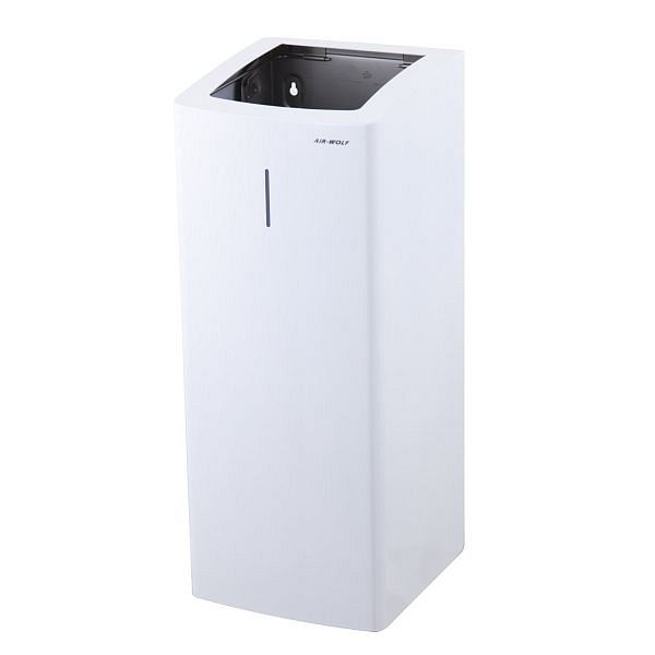 Cubo de basura Air Wolf con 50 litros de volumen, serie Alpha, alto x ancho x fondo: 661 x 265 x 280 mm, acero inoxidable blanco, 60-136