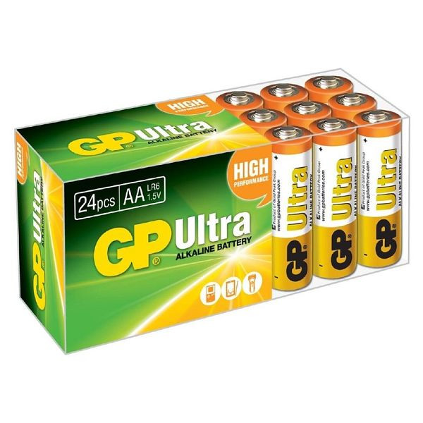 Batería alcalina AA GP Ultra (paquete de 24), FS712