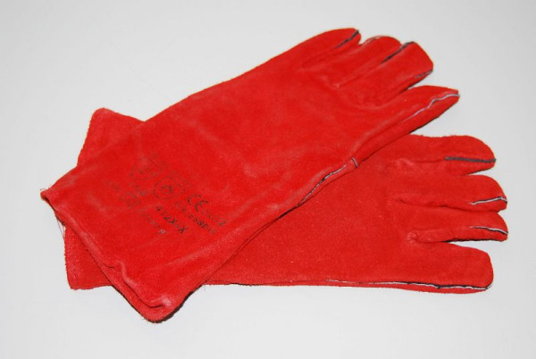 ELMAG Guantes de voladura, cuero rojo, 5 dedos, robustos y flexibles, 21565