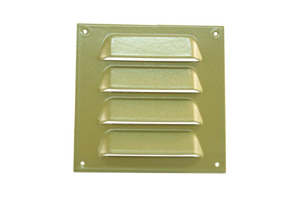 Rejilla de ventilación Marley fabricada en aluminio 70x70mm cuadrada fabricada en metal tono dorado, 065786
