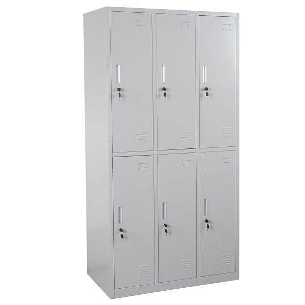 Mendler locker Boston T829, casillero para objetos de valor, metal 6 compartimentos, gris, 54028