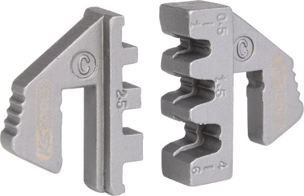 KS Tools par de insertos de engarzado para conectores planos de 4,8 y 6,3 mm, diámetro 0,5 - 6,0 mm, 115.1417